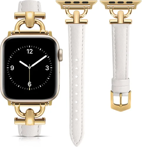 Miniatura 21 de Correa de cuero compatible con las bandas de Apple Watch para mujeres, correa elegante y elegante para iWatch Series 11/10/9/8/7/6/5/4/3/2/1/se