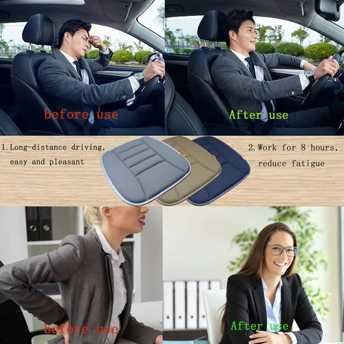 Miniatura 6 de Cojín de Asiento de Automóvil de Espuma Viscoelástica Cojín de Asiento Delgado para Asiento de Automóvil Camión Conductor, 20x18.5x1.2 Pulgadas, Gris