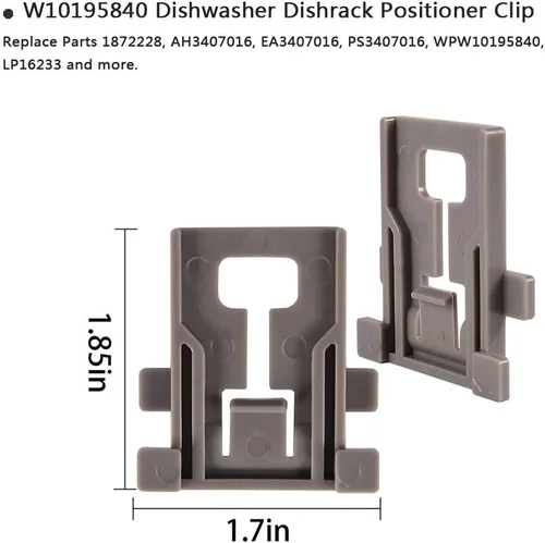 Miniatura 6 de Piezas de estante superior para lavavajillas W10350376 y W10195840 y W10195839 para lavavajillas Kenmore Elite 665, lavavajillas Whirlpool
