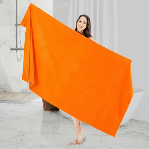 Miniatura 7 de Nine West Toalla de baño de rizo de lujo de gran tamaño, suave y afelpada, 40 x 80 pulgadas, toallas jumbo extra grandes, 100% algodón turco Naranja