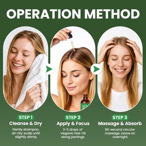 Miniatura 7 de Aceite para el crecimiento del cabello con aceite de ricino de romero, fórmula fortalecedora vegana para adelgazar el crecimiento del cabello