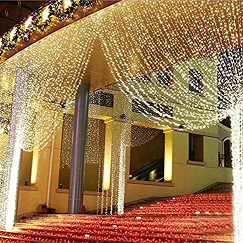 Miniatura 5 de Geanmoki 306 LED Cadena de luces de cortina de ventana para decoración de pared de boda, fiesta, hogar, jardín, dormitorio, interior o exterior