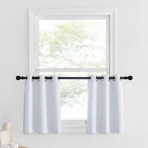 Miniatura 194 de NICETOWN Cortinas opacas de cocina para ventana sobre el fregadero, aislamiento térmico, decoración del hogar, pequeños niveles opacos con ojales