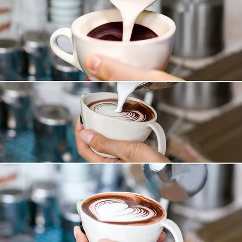 Miniatura 6 de Jarra de espuma de leche de 20 onzas de acero inoxidable - Jarra de crema para vaporizar espresso y café capuchino - Jarra de espuma de leche