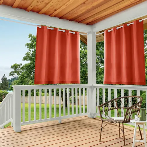 Miniatura 34 de TOWN & COUNTRY BASICS Cabana Cortinas Sólidas de Peso Pesado para Interiores y Exteriores, Opacidad de Filtrado de Luz con Ojales en la Parte Verde