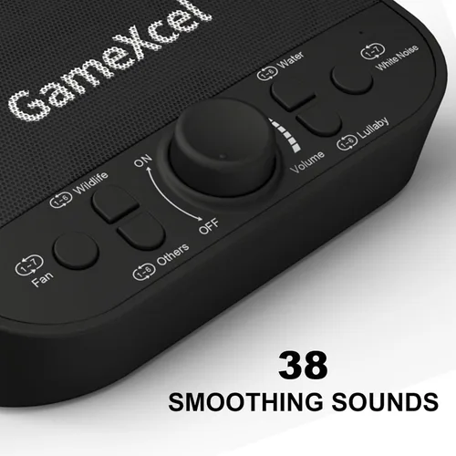Miniatura 4 de Máquina de sonido de ruido blanco para dormir, 38 sonidos sin bucle, doble altavoz, temporizador alimentado por USB, máquina portátil de terapia