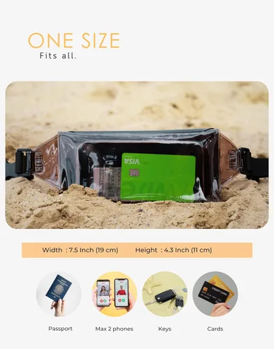 Miniatura 6 de Bolsa seca impermeable para teléfono, para playa, piscina, kayak, esnórquel, festivales. Mantén el teléfono a salvo del agua y la arena Esencial