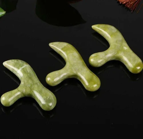 Miniatura 4 de Jade Piedra Pies Acupoint Tool Natural Reflexology Pedicura Herramienta Masajeador de pies