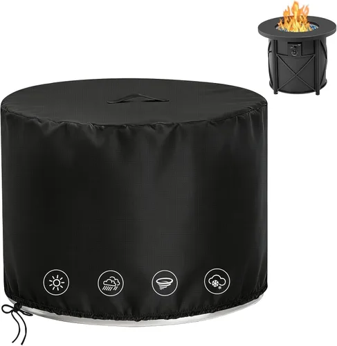 Miniatura 16 de Cubierta rectangular para fogata, impermeable, para mesa de fuego de gas propano al aire libre, 28 pulgadas de largo x 28 pulgadas de ancho x 24