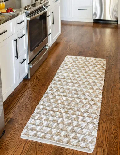 Miniatura 4 de Unique Loom Chindi Jute Collection - Alfombra de área (2 pies 2 pulgadas x 6 pies 1 pulgada, blanco/natural)