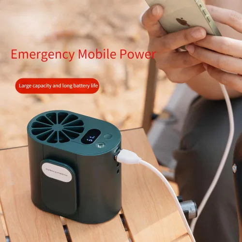 Miniatura 3 de Nuevo ventilador de cintura inalámbrico con luz LED, batería de larga duración y pantalla digital, ideal para actividades al aire libre