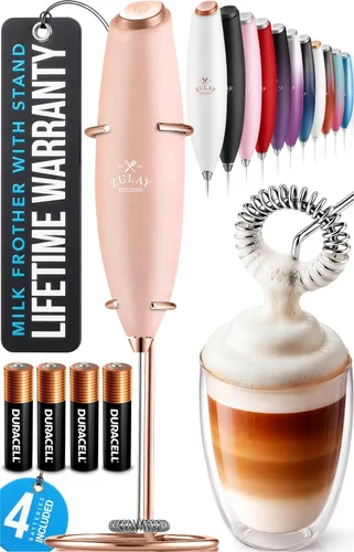 Miniatura 46 de Zulay Kitchen Espumador de leche de mano con pilas Duracell AA – Mezclador eléctrico ultrarrápido y creador de espuma, mezclador de bebidas fácil