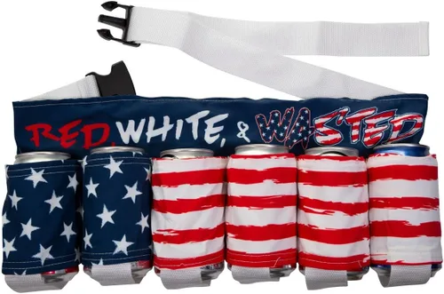 Miniatura 8 de Novedad USA Americana - Cinturón temático para sostener bebidas, cerveza