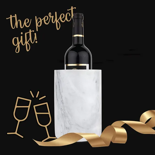 Miniatura 6 de Cubo Enfriador de Vino de Mármol Homeries - Enfriador de Vino y Champán para Fiestas, Cena – Mantiene el Vino y las Bebidas Frías, Enfriadores