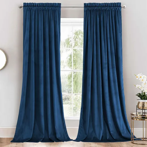 Miniatura 20 de Royal Hotel Bedding Paneles de cortinas opacas de terciopelo con bolsillo superior para cortinero, peso pesado, paneles sólidos de terciopelo suave