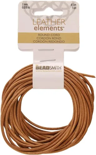 Miniatura 108 de The Beadsmith Cordón de cuero – Negro – Bobina de 0.039 in – 5 yardas/14.8 ft – Tanga de cuero indio ideal para trenzar, cuentas, collares, cordones