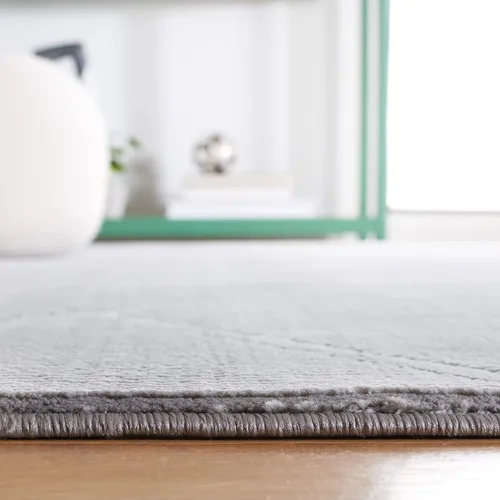 Miniatura 4 de SAFAVIEH Alfombra de área de 8 x 10 pies – Colección Revive – Grande – Gris, patrón de enrejado, no desprende pelusa y fácil limpieza, ideal