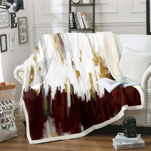 Miniatura 13 de Erosebridal Manta de sherpa moderna para niños y adolescentes, color naranja, verde azulado, negro, manta para silla, manta de forro polar con rayas