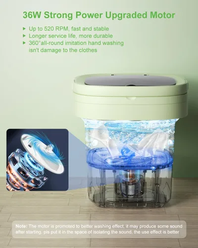 Miniatura 5 de Lavadora portátil, mini lavadora de capacidad mejorada de 16 litros Limpieza profunda compacta de ropa interior, ropa de bebé, ropa pequeña