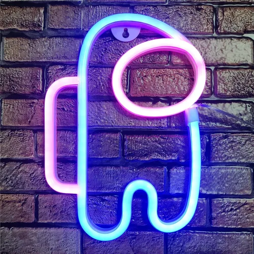 QiaoFei - Señal de neón led extraterrestre con astronauta con USB o pilas para habitación de niños, dormitorio, bar, restaurante, sala de juegos,