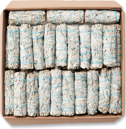 JL Local 20 barras de salvia blanca para manchas de 4 pulgadas cultivadas de forma sostenible, destinadas al crecimiento espiritual personal, alivio
