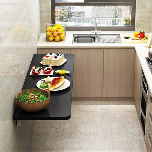 RXBFD Banco de trabajo montado en la pared para colgar en la pared, mesa plegable de madera maciza, mesa de cocina plegable pequeña, mesa de comedor