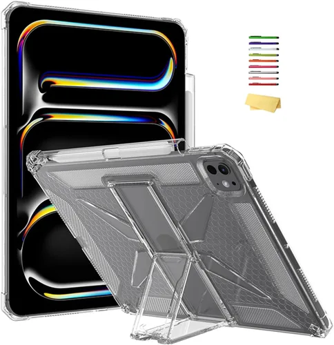 Miniatura 22 de Clear Stand Case for iPad Air 3 (Air 3rd Generation) 10.5 inch 2019 & iPad Pro 10.5 inch 2017 with Pencil Holder/Kickstand Soft TPU Back Silicone