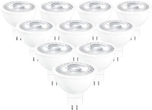 LumStory Bombilla LED MR16 Bipin de 12 V, 3000 K, blanco cálido, 50 W, reemplazo halógeno, GU5.3, 5 W, 450 lm, ángulo de haz de inundación de 40