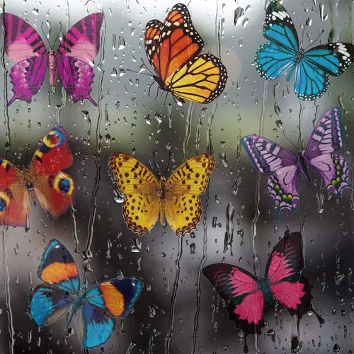 Miniatura 5 de Outus 40 calcomanías de mariposa para ventana de vidrio, mariposas, adhesivos anticolisión, decoración de primavera para evitar que personas