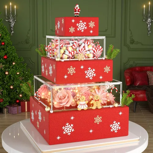 Miniatura 11 de NPPLUS 2 PCS Soportes de Acrílico Rellenables para Tartas, Elevador de Tartas, Nivel de Tartas, Elevador de Exhibición Cilíndrico Redondo, Caja