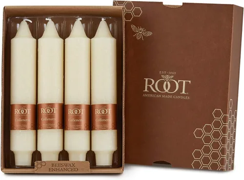 Miniatura 20 de Root Candles Juego de 4 velas sin perfume para cena, sin goteo, con cera de abeja mejorada, Timberline™ Collenette, en caja, de 7 pulgadas