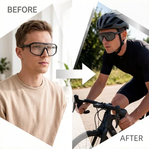 Miniatura 2 de Gafas de ciclismo fotocromáticas para hombres y mujeres, gafas de sol deportivas transparentes, para montar en bicicleta de montaña, MTB
