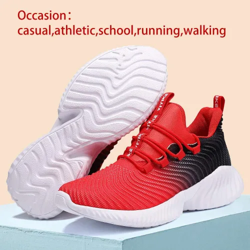 Miniatura 5 de VITUOFLY - Tenis de entrenamiento, para interiores y exteriores, con malla, para correr y fitness, livianos, deportivos, para niños pequeños