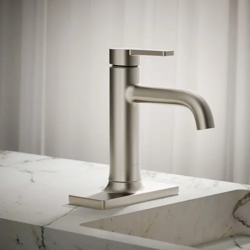 Miniatura 2 de KOHLER K-28126-4K-BN Venza® - Grifo de lavabo de baño con mango único, instalación de 1 orificio con drenaje clicker, 1.0 GPM, níquel cepillado