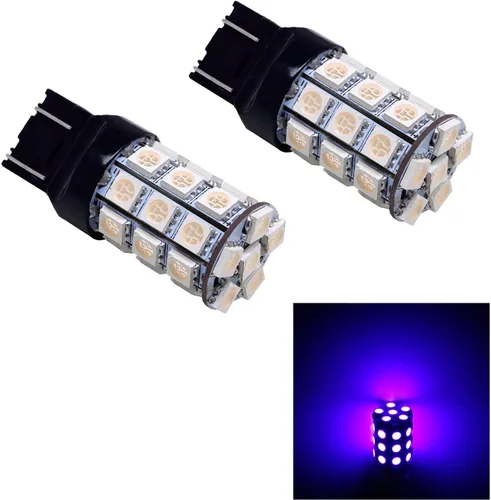Miniatura 6 de PA LED 2 piezas 13SMD T20 7443 azul auto LED bombilla 12V para señal de giro lateral marcador de parada luz trasera
