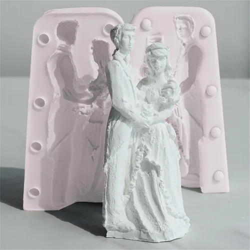 Miniatura 9 de Molde de silicona para novios para hacer velas perfumadas, yeso, yeso, resina epoxi, decoración del hogar, regalo de boda