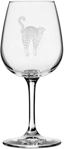 Miniatura 168 de Copa de vino de 12.75 onzas con temática de gato abisinio grabada para todo uso