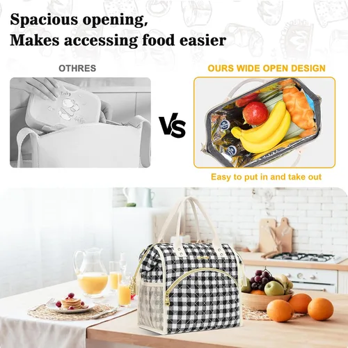 Miniatura 6 de LOKASS - Lonchera aislada para mujeres - Bolsa de almuerzo reutilizable de 10 L para mujeres - Bolsa térmica tipo hielera a prueba de fugas