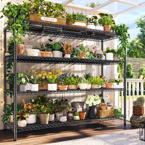 Miniatura 8 de REIBII Estantería de almacenamiento de 60" de ancho 2878LBS Unidad de estante de metal con ruedas Estantería de garaje resistente Estanterías