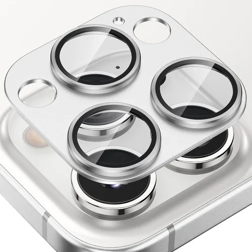 Miniatura 28 de Tensea Protector de lente de cámara para iPhone 16 Pro/iPhone 16 Pro Max/iPhone 15 Pro/iPhone 15 Pro Max, cubierta de vidrio templado de aleación