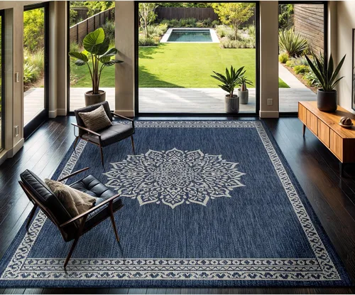 Miniatura 45 de CAMILSON Alfombra para exteriores, alfombras modernas para patios interiores y exteriores, tapetes de cocina y pasillo, alfombra lavable para porche