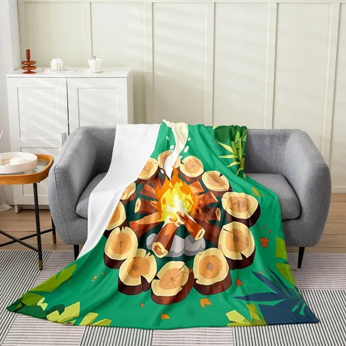 Miniatura 35 de Erosebridal American Flag Blanket 40x50 Army Green Camo Flannel Blanket for Bed Sofa Crib Bear Claw Hunting Theme Bedroom Decor Camoflage Camping