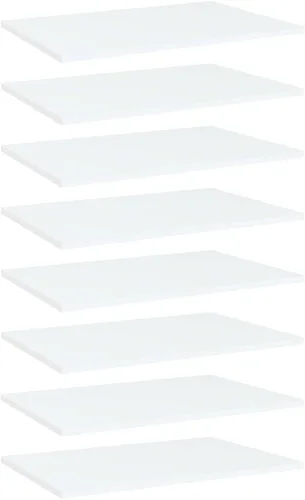 Estantería de oficina, 8 unidades, color blanco, 23.6 x 15.7 x 0.6 pulgadas, madera de ingeniería para reacondicionar estanterías, reemplazo, sin
