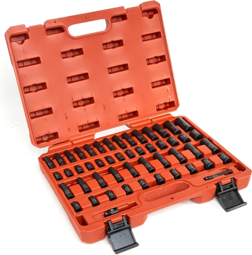 Miniatura 5 de NEIKO 02436A - Juego de llaves de vaso de impacto de 1/4, 50 piezas métricas y estándar, profundo y poco profundo, acero al cromo vanadio reductor