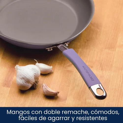 Miniatura 5 de Rachael Ray Cucina - Juego de ollas y sartenes antiadherentes, 12 piezas, color púrpura lavanda