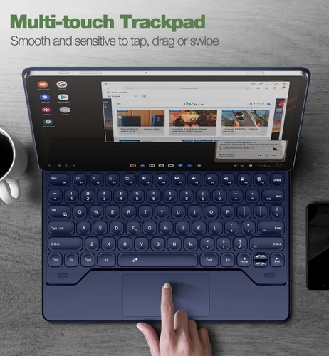 Miniatura 5 de Dexnor para Samsung Galaxy Tab S10+ Plus/S9+ Plus/S9 FE+ Plus/S8+ Plus/S7+ Plus/S7 FE Funda con teclado 31.5 cm Flotante Cantilever Magnético Azul
