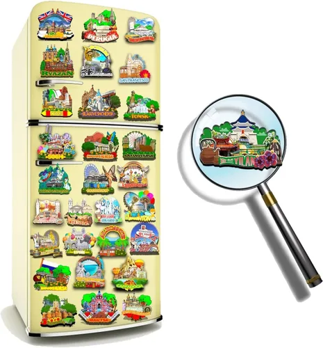 Miniatura 4 de Yilan Taiwán China imán de nevera imán de madera 3D monumentos de viaje coleccionables recuerdos decoración hecha a mano -1536