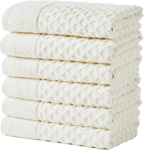 Miniatura 18 de Great Bay Home - Toallas de mano 100% algodón blanco, 6 toallas de baño suaves para manos, altamente absorbentes y de secado rápido, colección