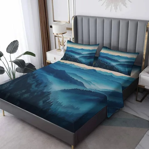 Miniatura 10 de Forest Sheets tamaño individual – Sábanas de cama para niños, microfibra suave y bolsillo profundo, sábanas y fundas de almohada estampadas sin