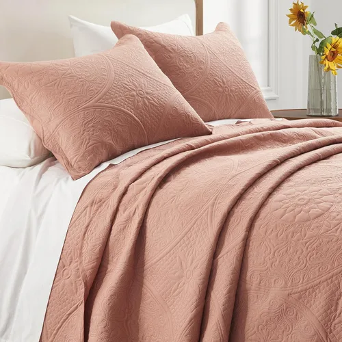 Miniatura 72 de IR Imperial Rooms Velvet Twin Quilt Bedspread Comforter Bedding Set 2 Pcs Diamond Pattern - (68"x86") Bedspread Coverlet + 1 Pillow Shams
